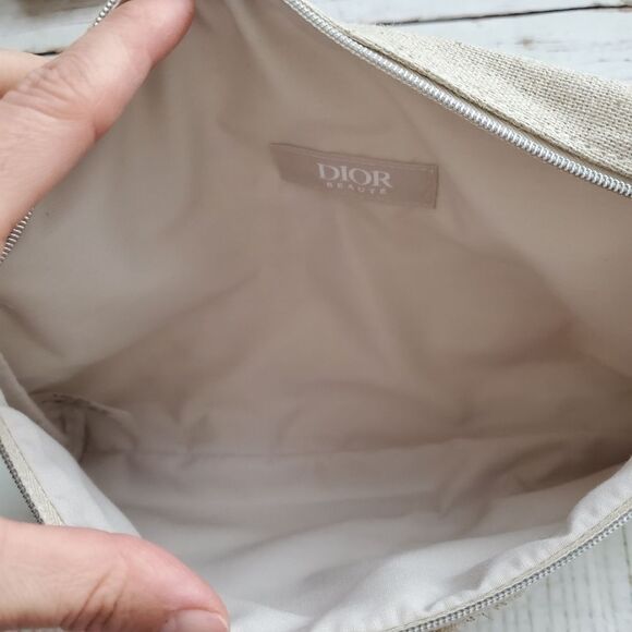Dior Haute Couture Flowers Canvas Linen Pouch Cosmetic Bag Travel Case Clutch - Picture 6 of 6